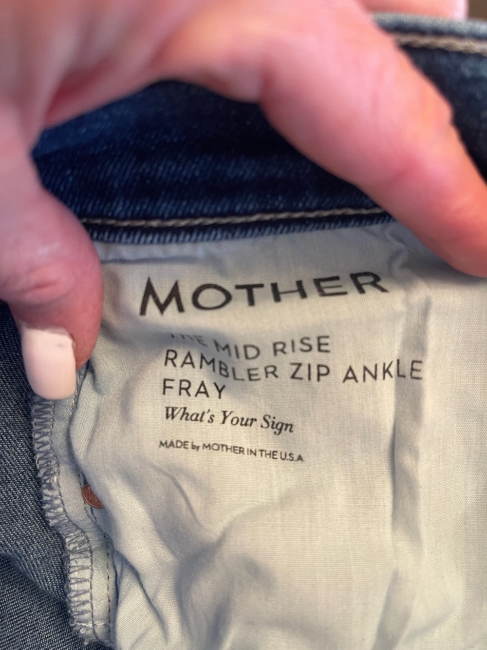 MOTHER The Mid Rise Rambler Ankle Fray, Dark Wash Sz 32 - Picture 7 of 15